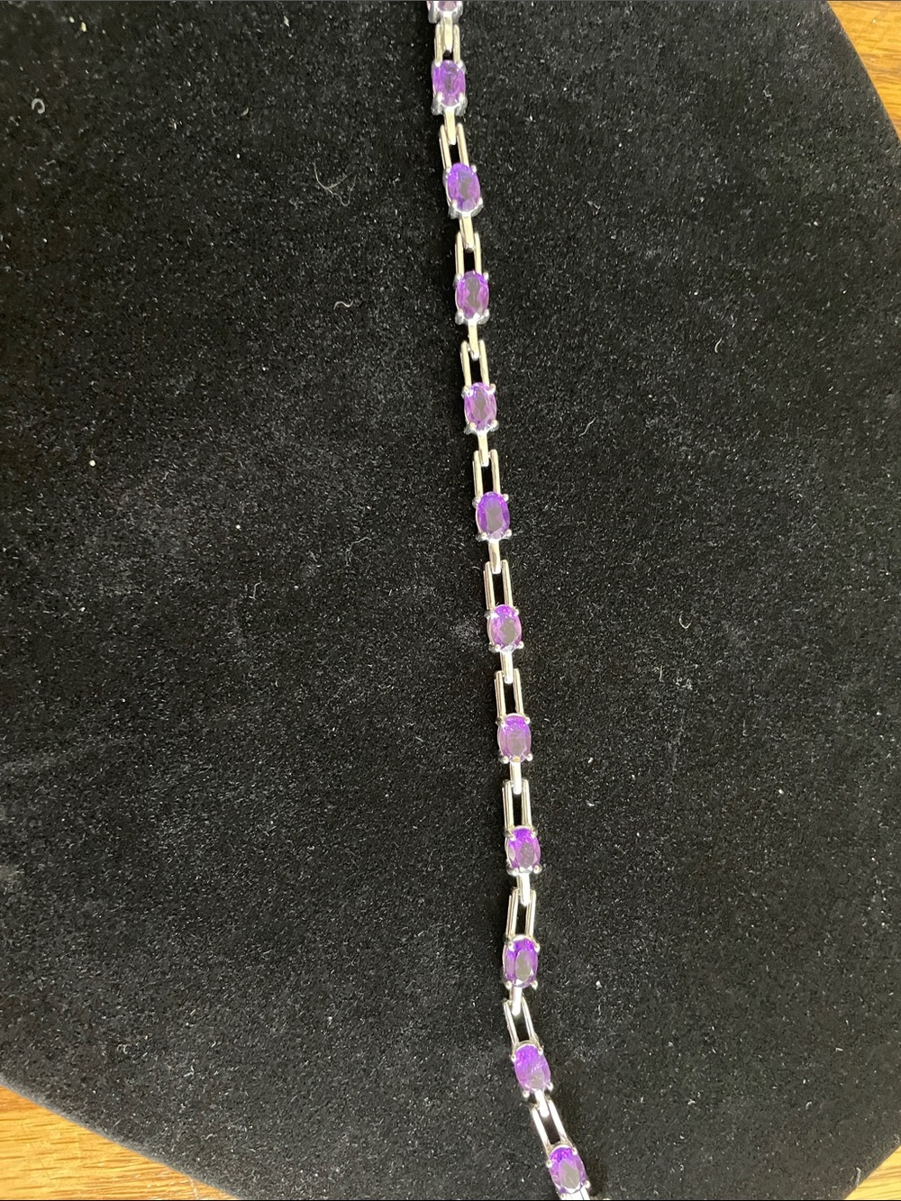 Purple Stone Silver Tennis Bracelet